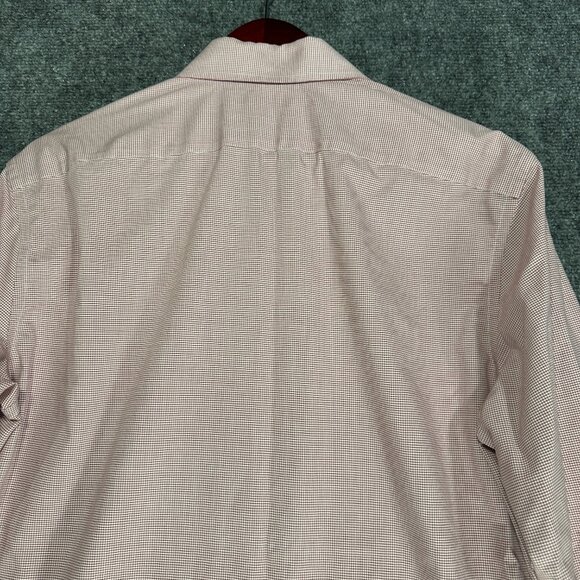 Banana Republic Shirt Mens Large Non Iron Tailored Slim Fit Red Cotton Check - Picture 8 of 8